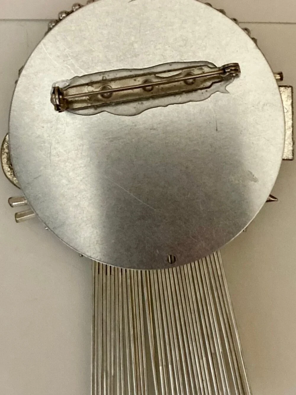 ONE OF A KIND BROOCH MADE FROM ASSORTED SILVER FINDINGS-LOCALY MADE IN USA